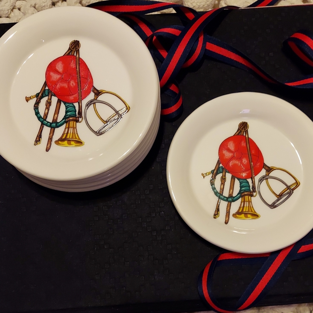 Awesome, rare Gucci appetizer plates, catchall, early 1980, EUC!